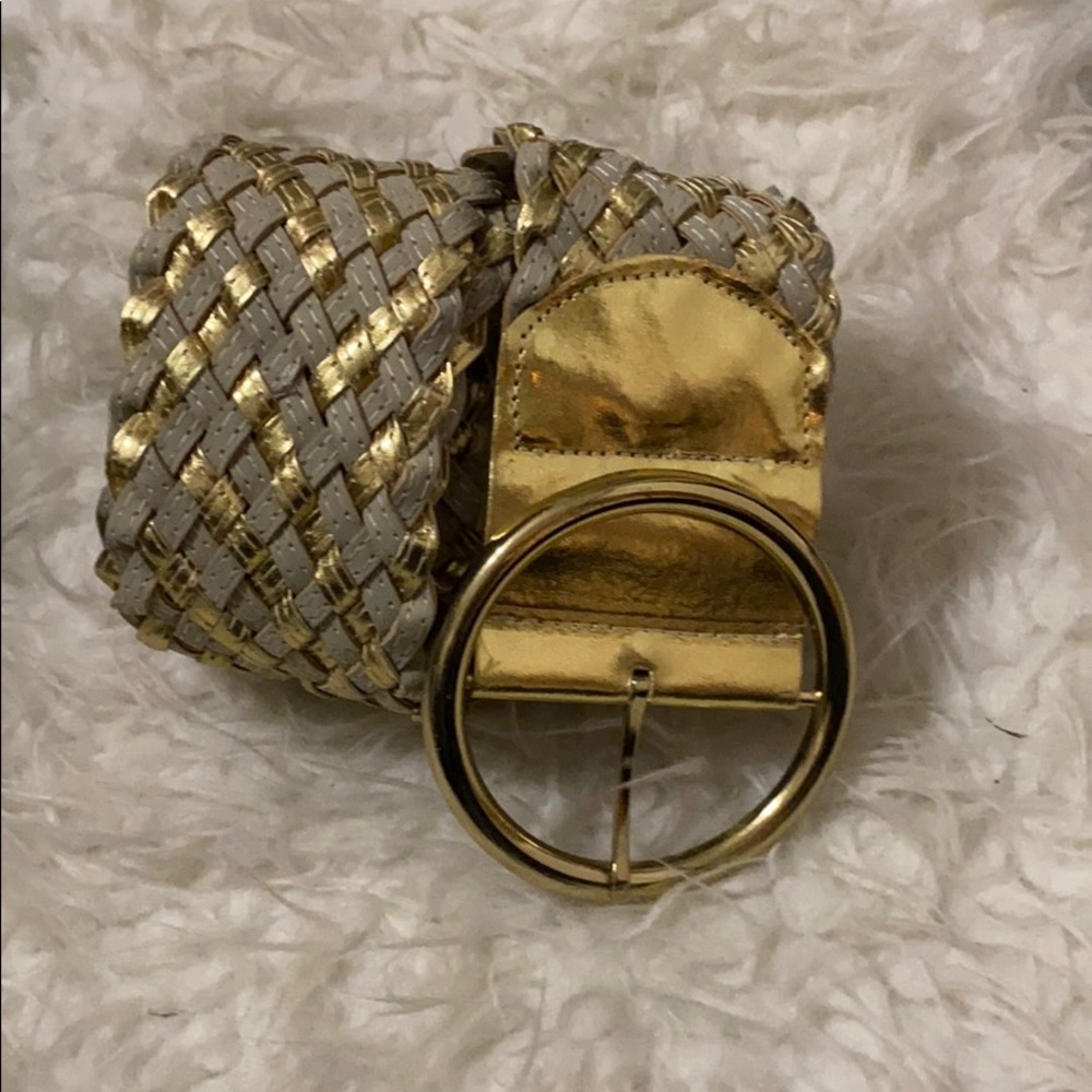 White/Gold Woven Belt
